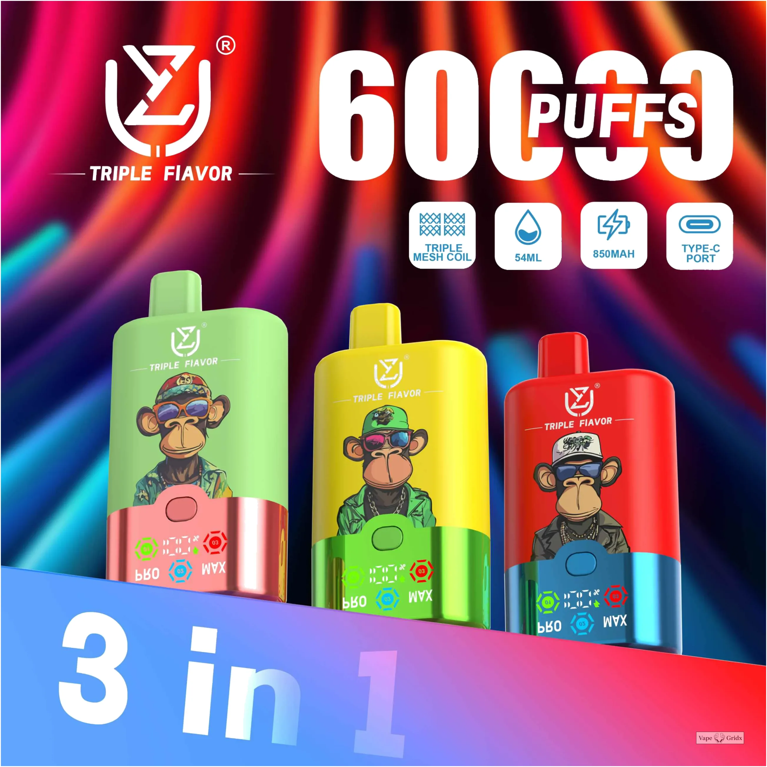 UZY 60000 60K Trekjes 3-in-1 Wegwerp vape - image 2