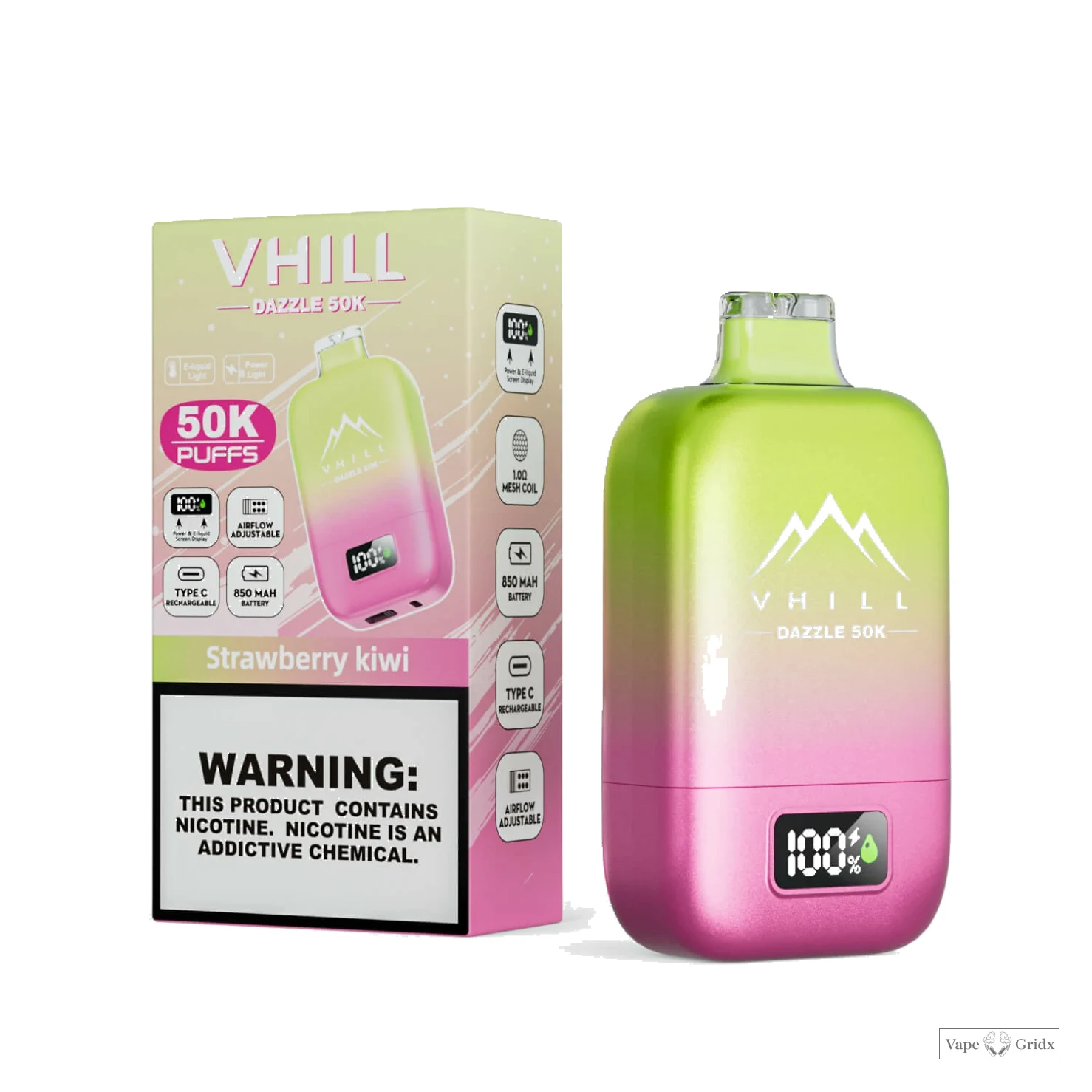 VHILL DAZZLE 50000 50K Trekjes USB-C Wegwerp vape - image 11