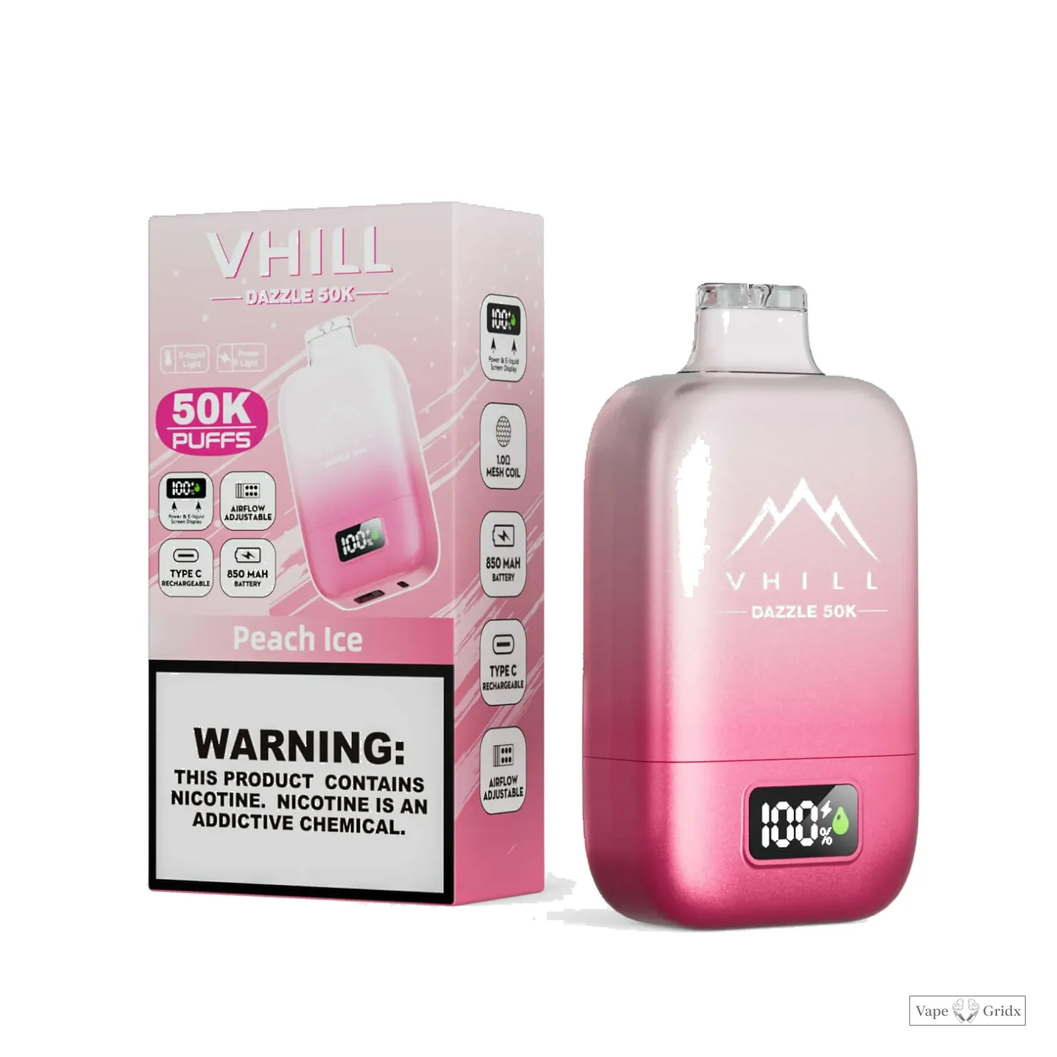 VHILL DAZZLE 50000 50K Trekjes USB-C Wegwerp vape - image 13
