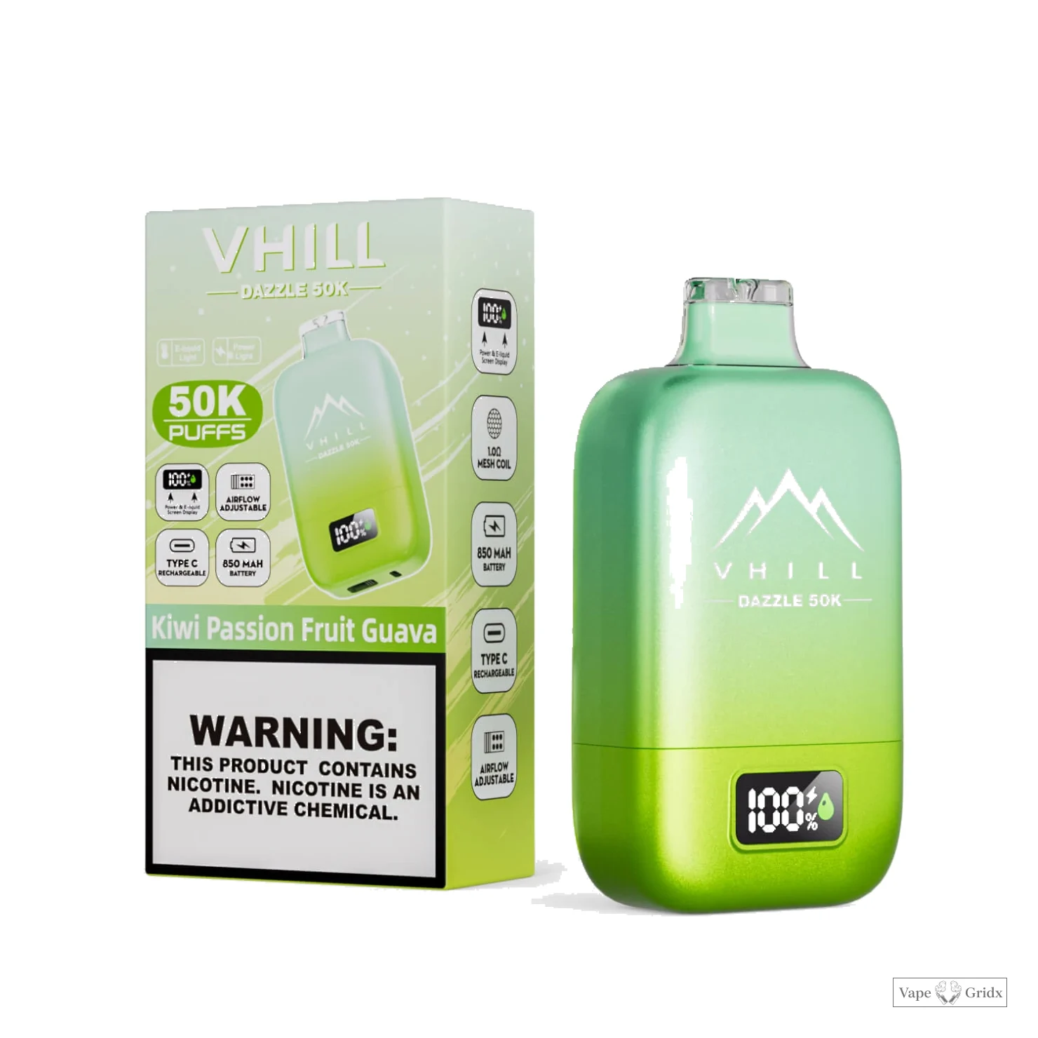 VHILL DAZZLE 50000 50K Trekjes USB-C Wegwerp vape - image 14