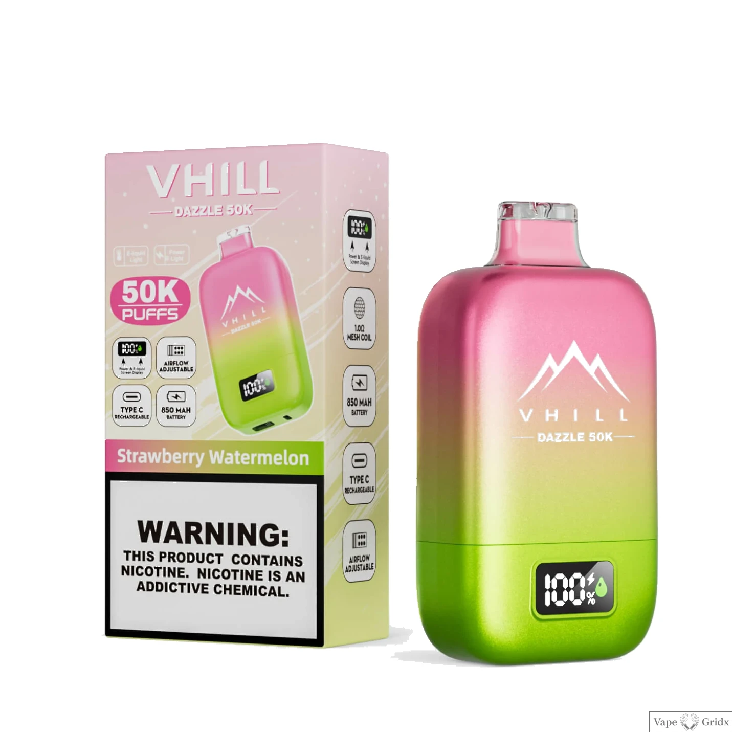 VHILL DAZZLE 50000 50K Trekjes USB-C Wegwerp vape - image 16