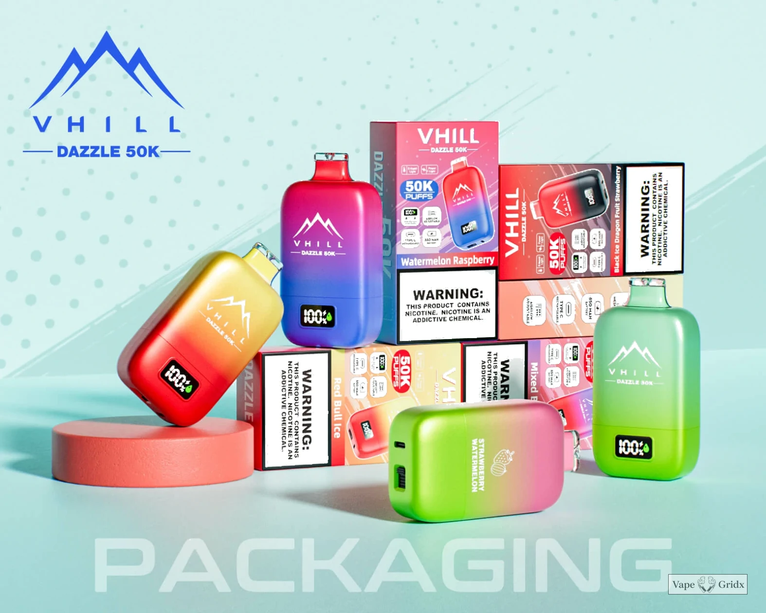 VHILL DAZZLE 50000 50K Trekjes USB-C Wegwerp vape - image 8