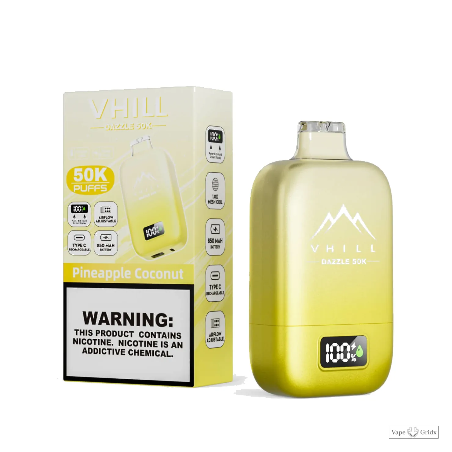 VHILL DAZZLE 50000 50K Trekjes USB-C Wegwerp vape - image 10