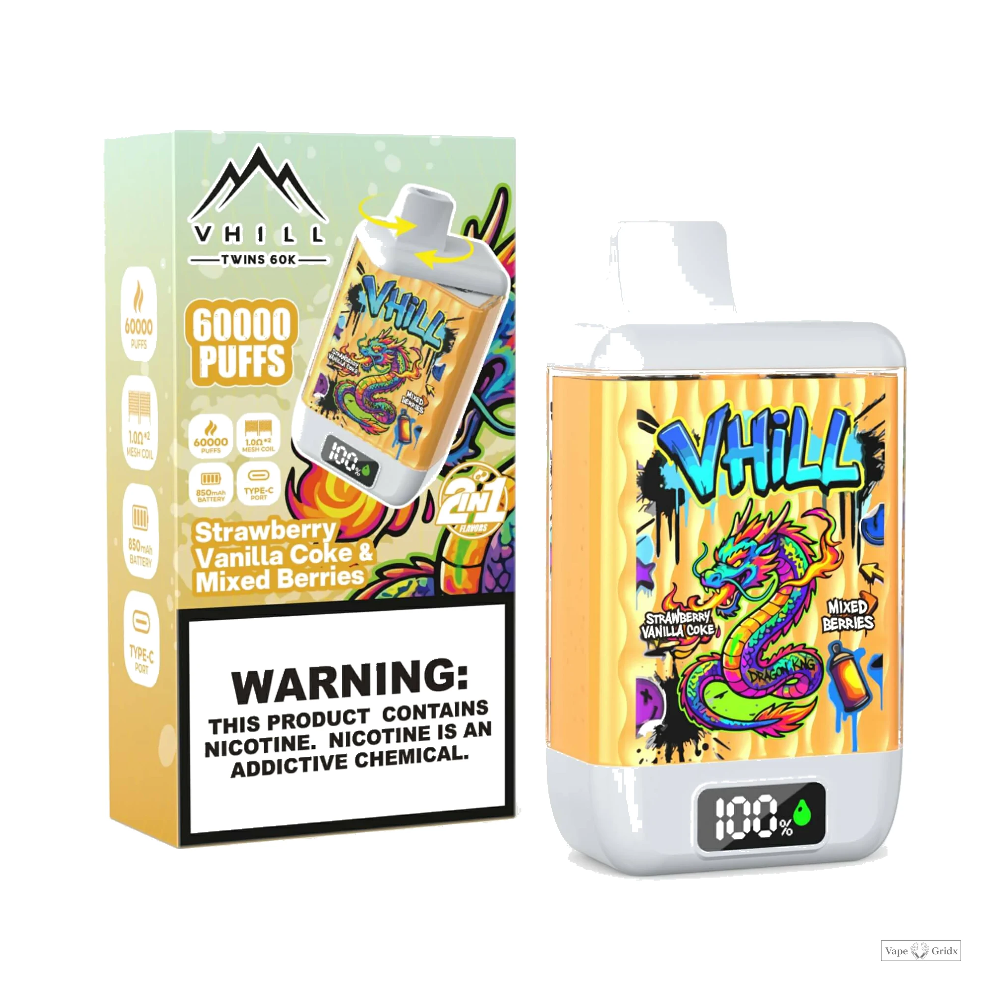 VHILL Twins 60000 60K Trekjes 2-in-1 Wegwerp vape - image 2