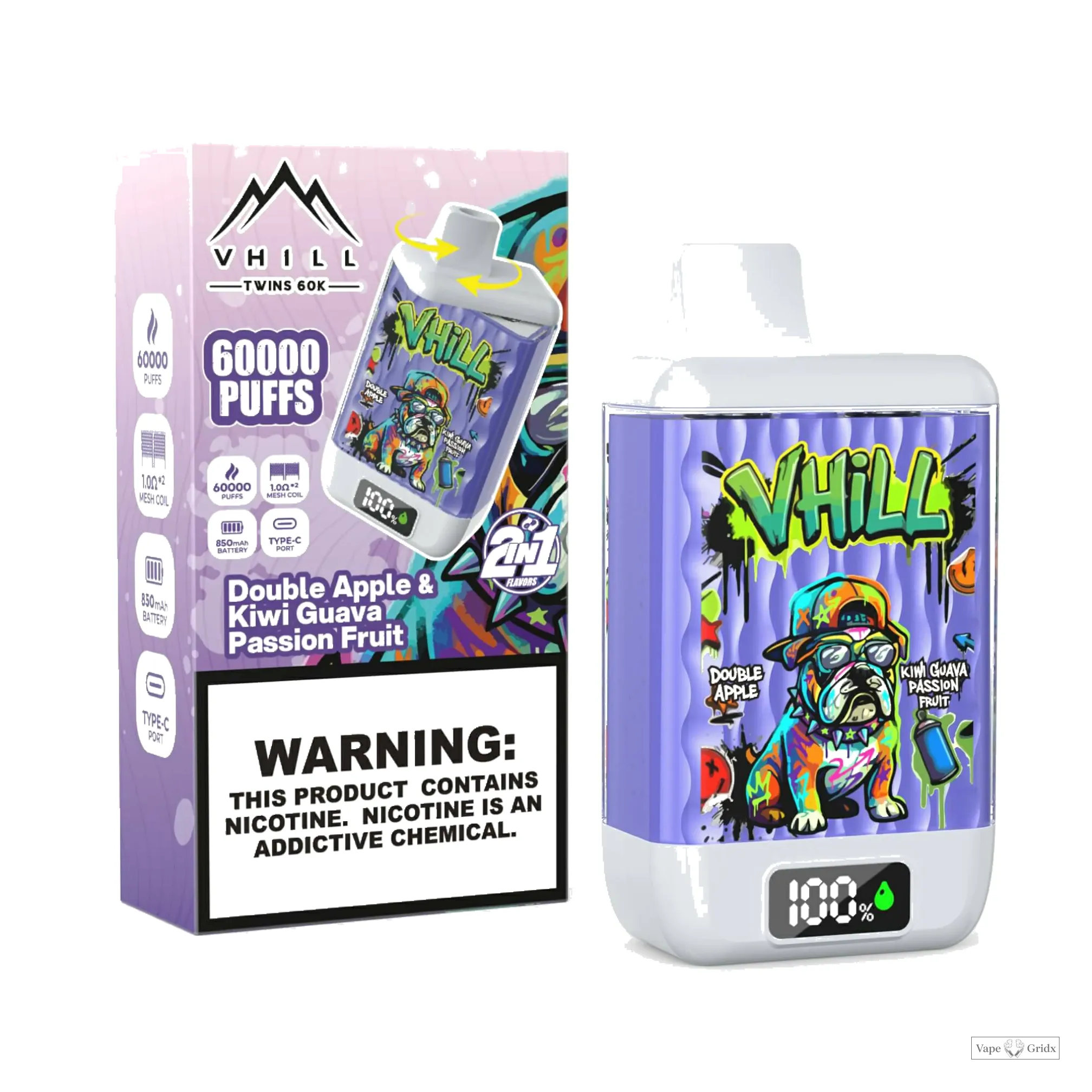 VHILL Twins 60000 60K Trekjes 2-in-1 Wegwerp vape - image 7