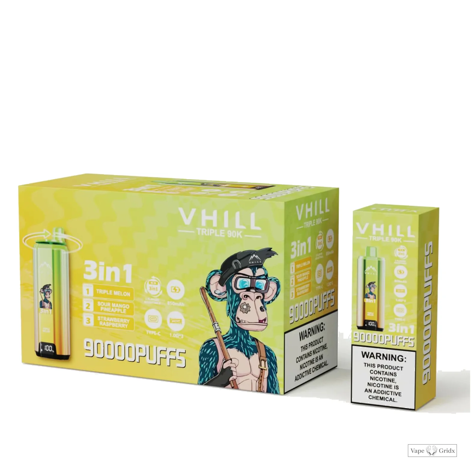 VHILL TRIPLE 3-in-1 90000 90K Trekjes Wegwerp vape - image 11