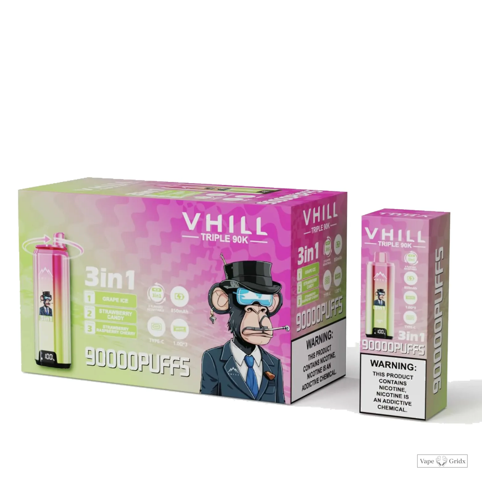 VHILL TRIPLE 3-in-1 90000 90K Trekjes Wegwerp vape - image 6