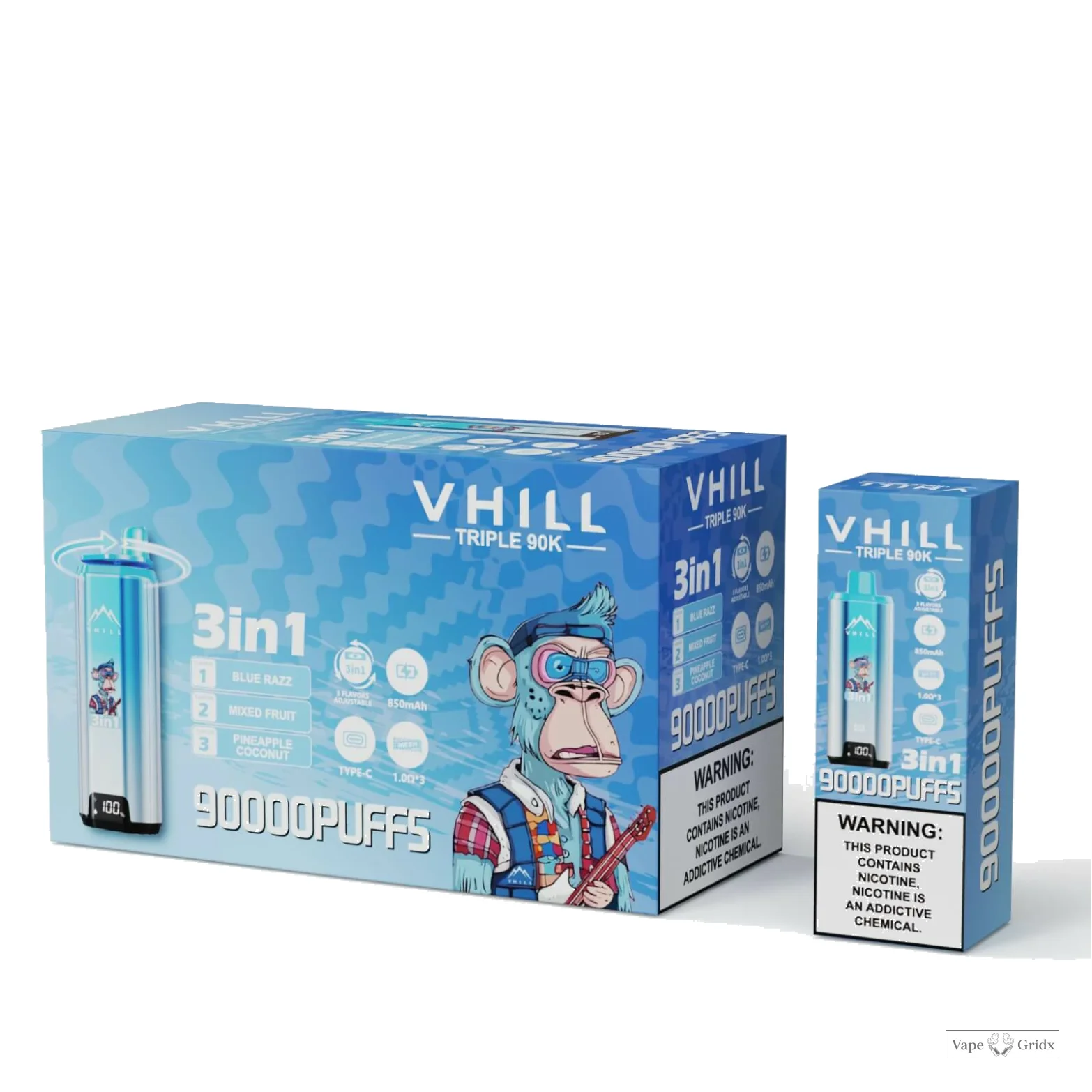 VHILL TRIPLE 3-in-1 90000 90K Trekjes Wegwerp vape - image 8
