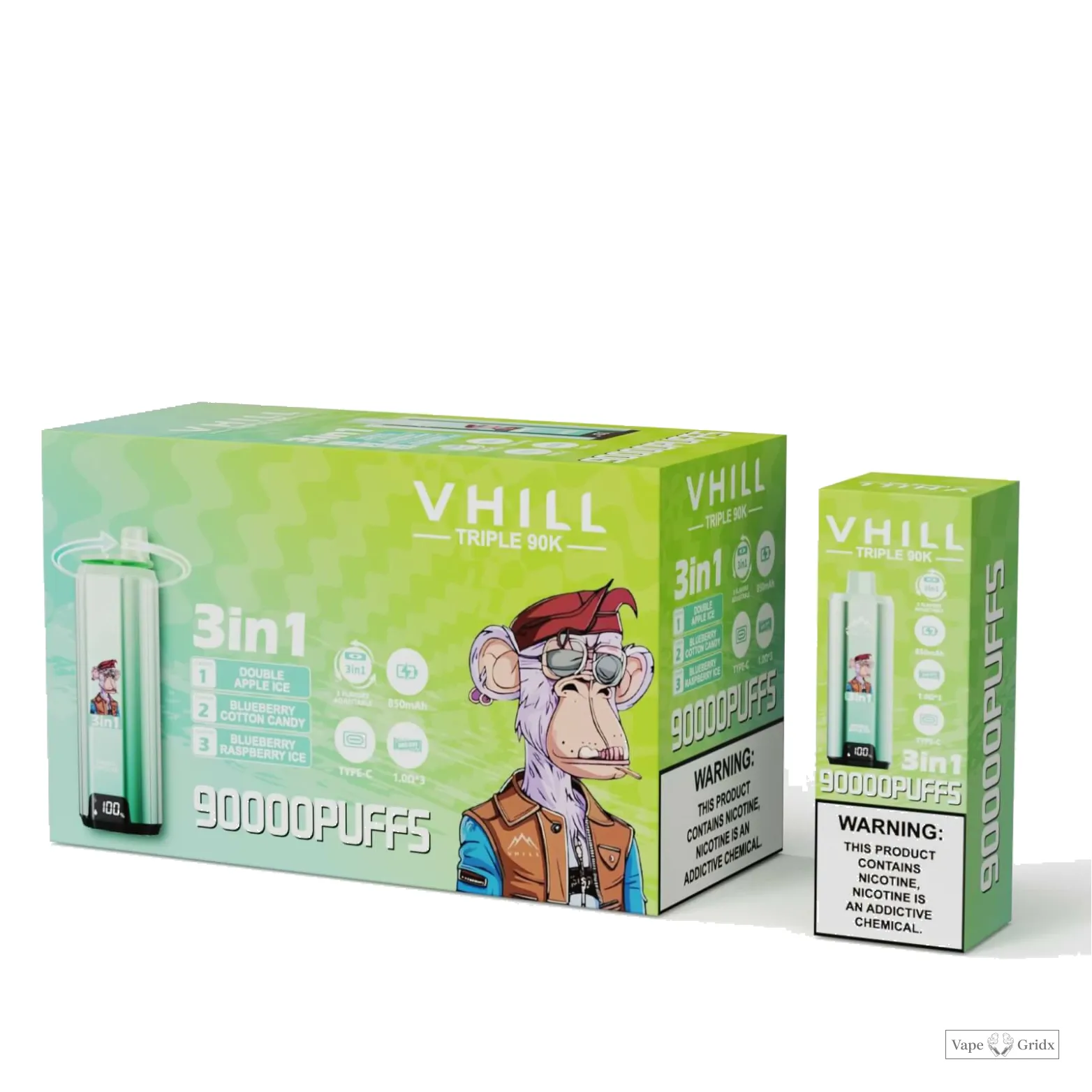 VHILL TRIPLE 3-in-1 90000 90K Trekjes Wegwerp vape - image 9