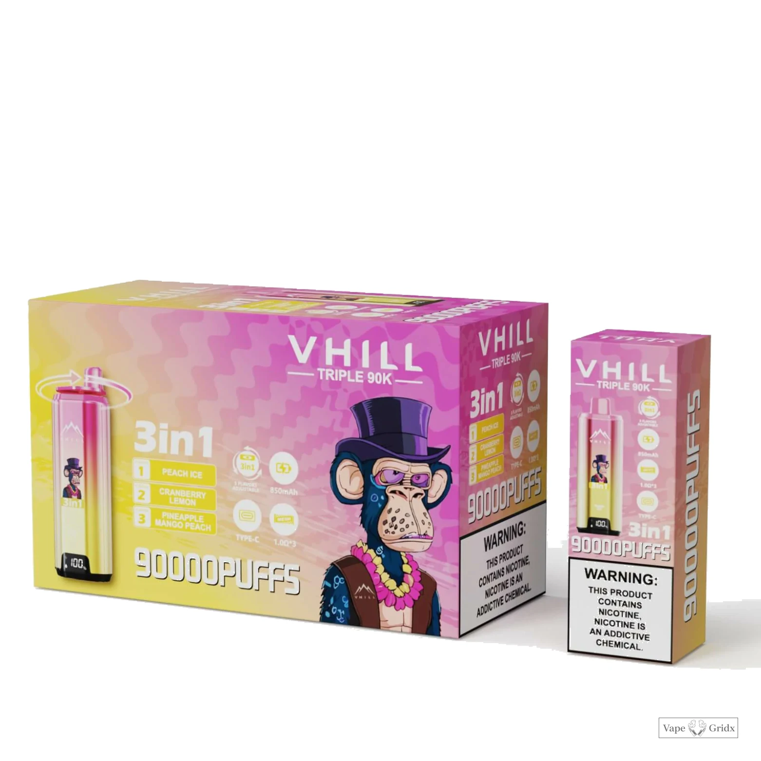VHILL TRIPLE 3-in-1 90000 90K Trekjes Wegwerp vape - image 10