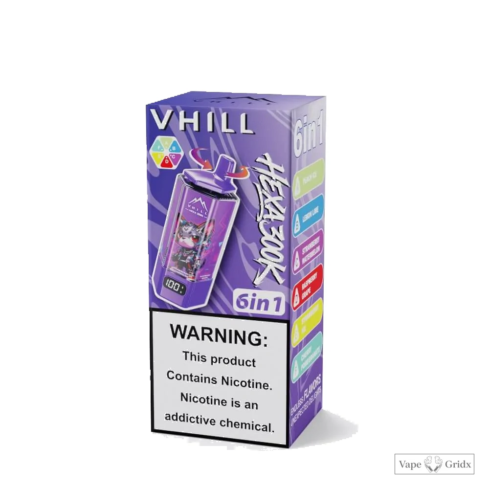 VHILL HEXA 300000 300K Trekjes 6-in-1 Wegwerp vape