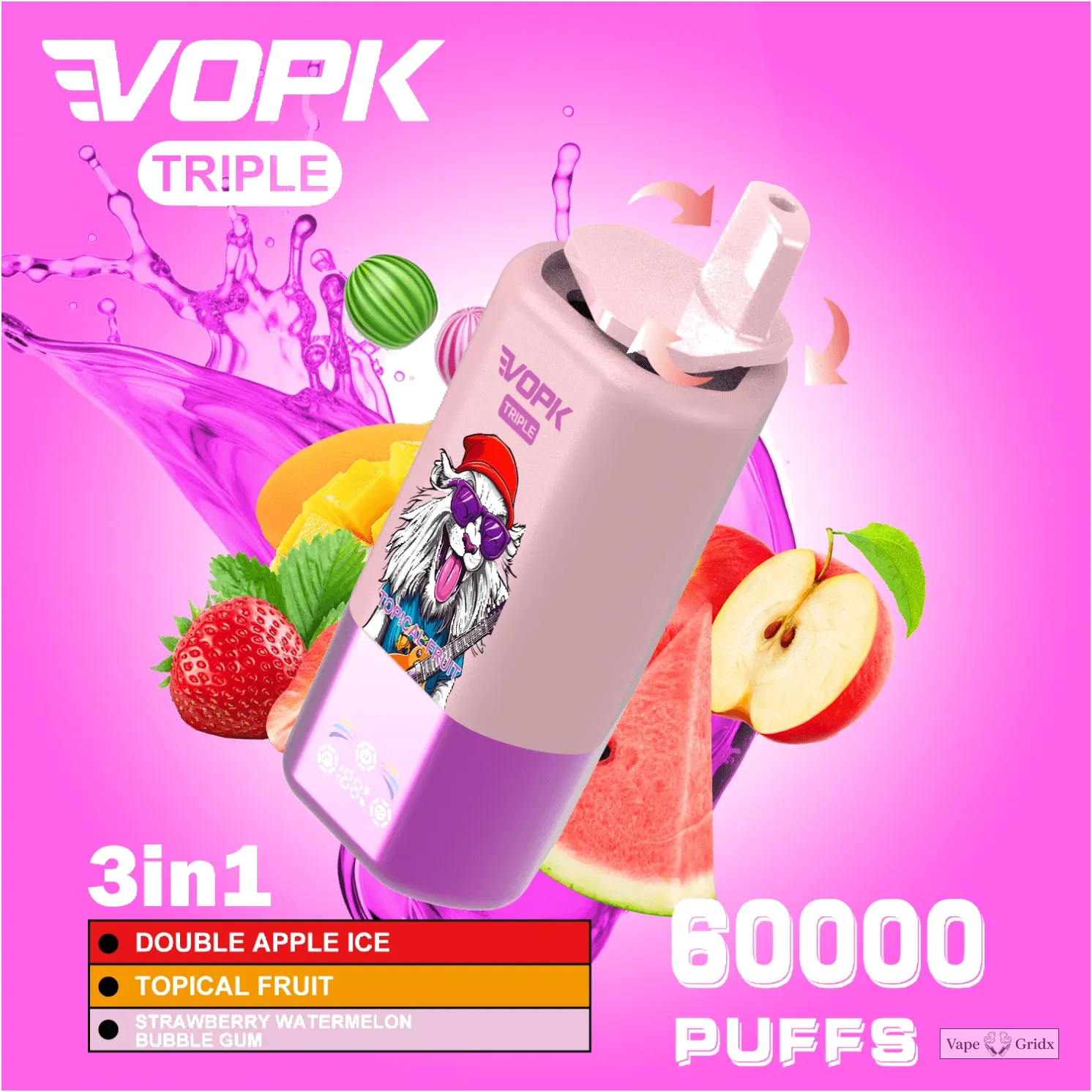 VOPK 3-in-1 60000 60K Trekjes Triple smaak Wegwerp Vape - image 5