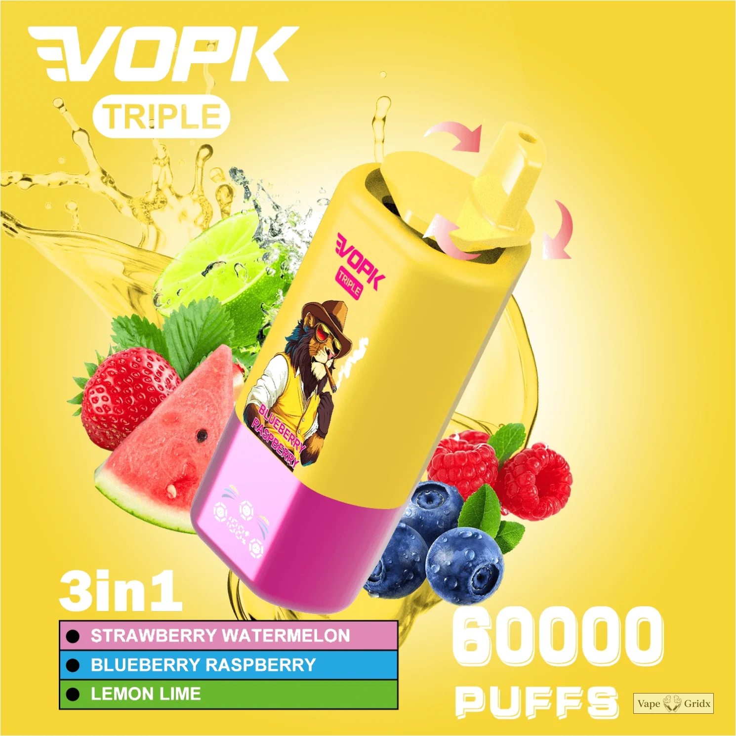 VOPK 3-in-1 60000 60K Trekjes Triple smaak Wegwerp Vape - image 6