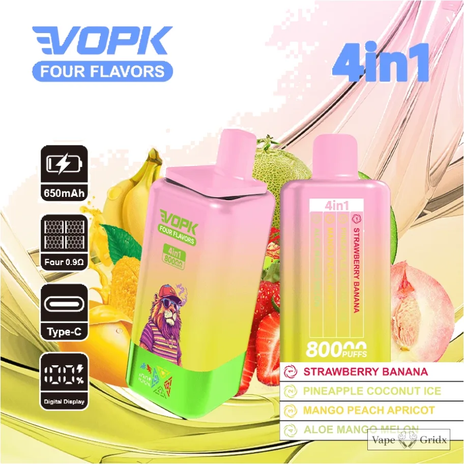 Vopk 80000 80K Trekjes 4-in-1 Quad smaak Wegwerp Vape