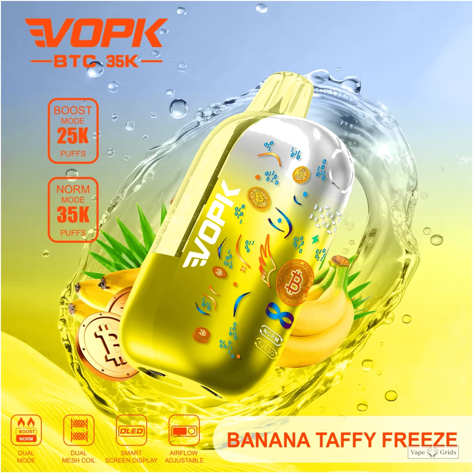 VOPK BTC 35000 35K Trekjes Instelbaar Vermogen Wegwerp Vape