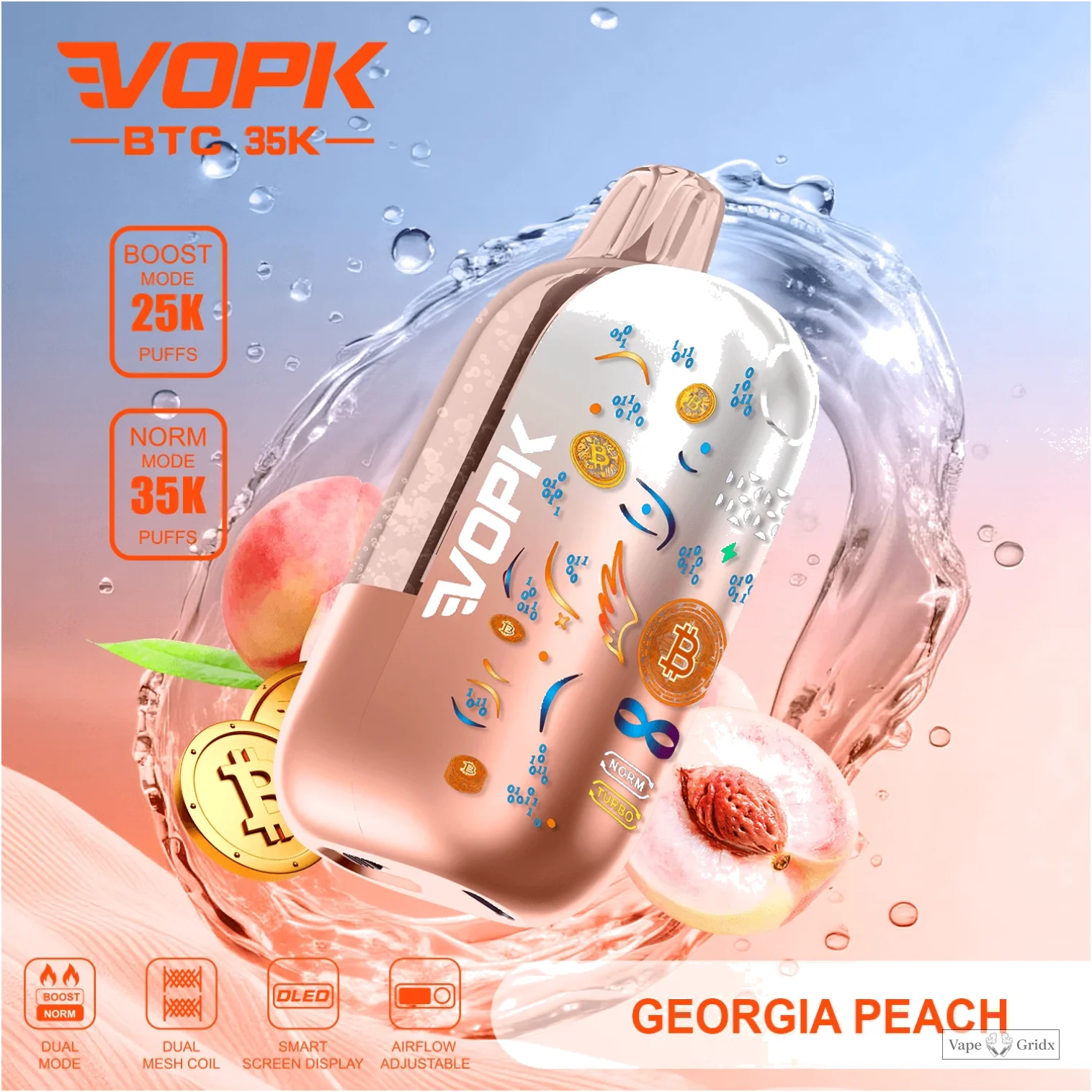 VOPK BTC 35000 35K Trekjes Instelbaar Vermogen Wegwerp Vape - image 2
