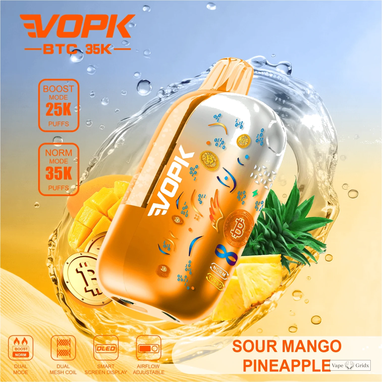 VOPK BTC 35000 35K Trekjes Instelbaar Vermogen Wegwerp Vape - image 7