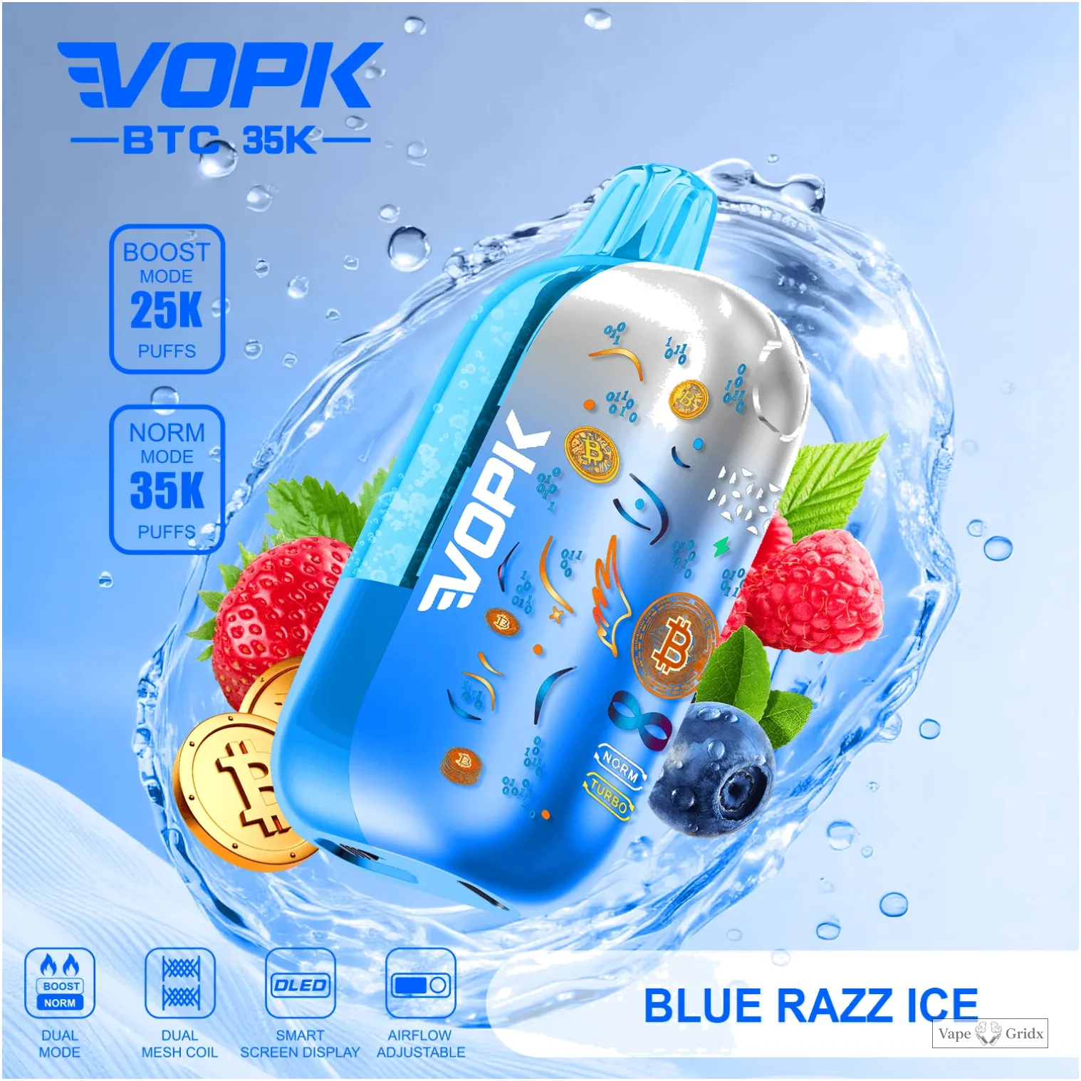 VOPK BTC 35000 35K Trekjes Instelbaar Vermogen Wegwerp Vape - image 9