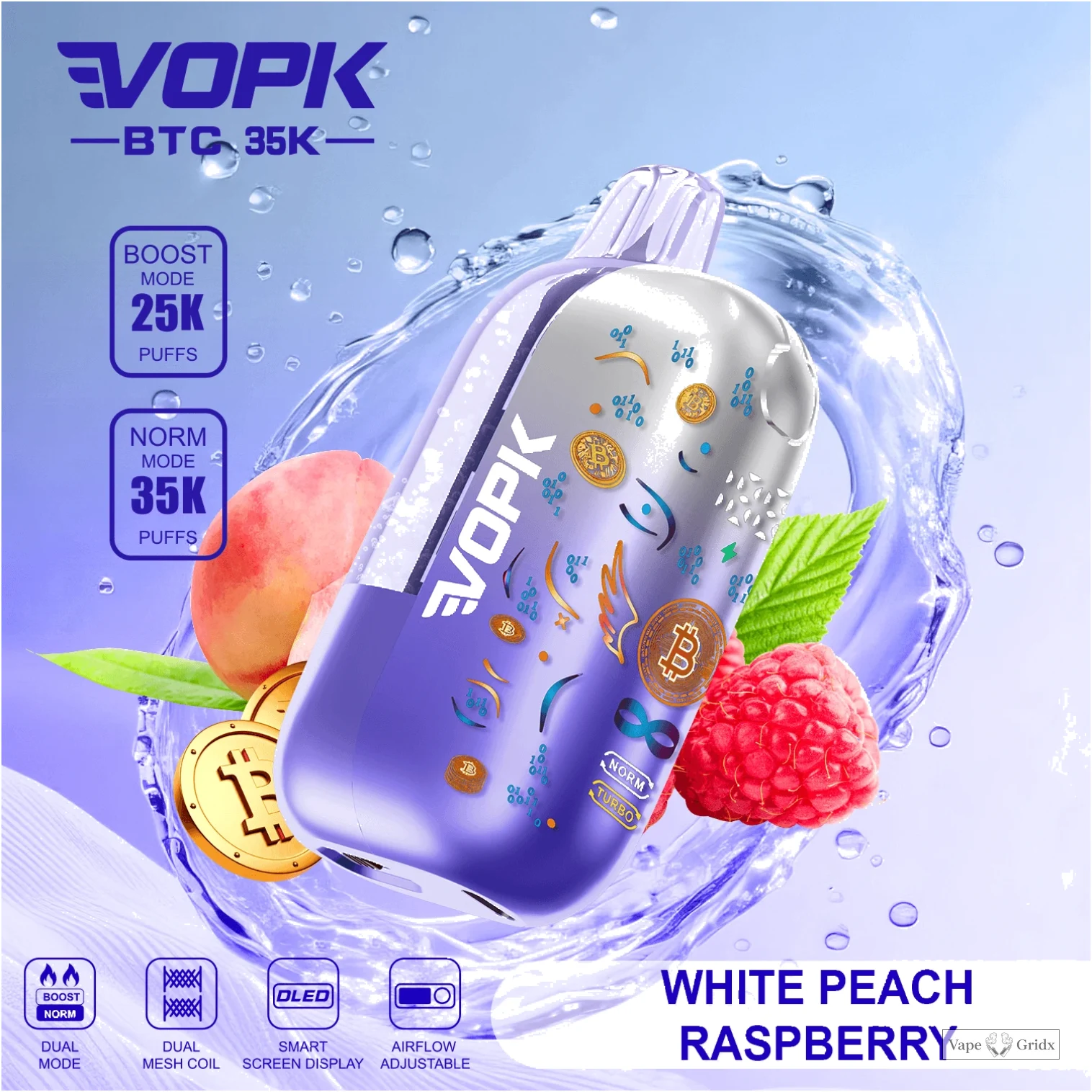 VOPK BTC 35000 35K Trekjes Instelbaar Vermogen Wegwerp Vape - image 10