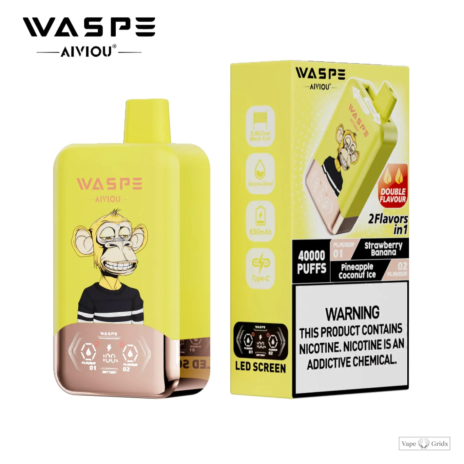 WASPE 2-in-1 40000 40K Trekjes Dual smaak Wegwerp vape - image 6