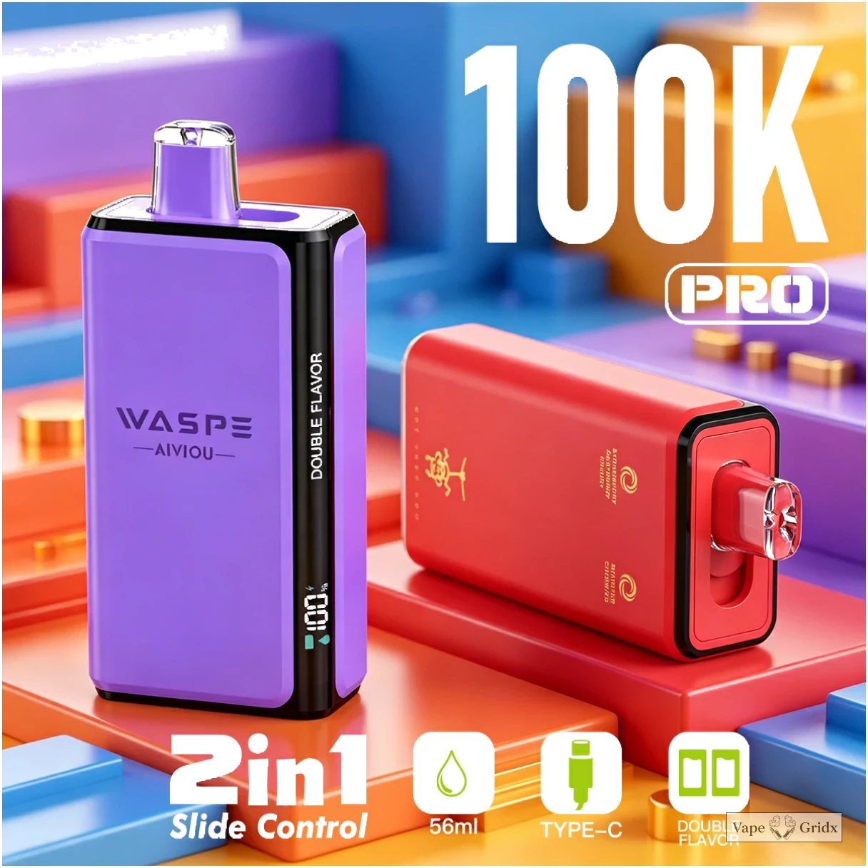 WASPE Pro 100000 100K Trekjes 2-in-1 Wegwerp vape