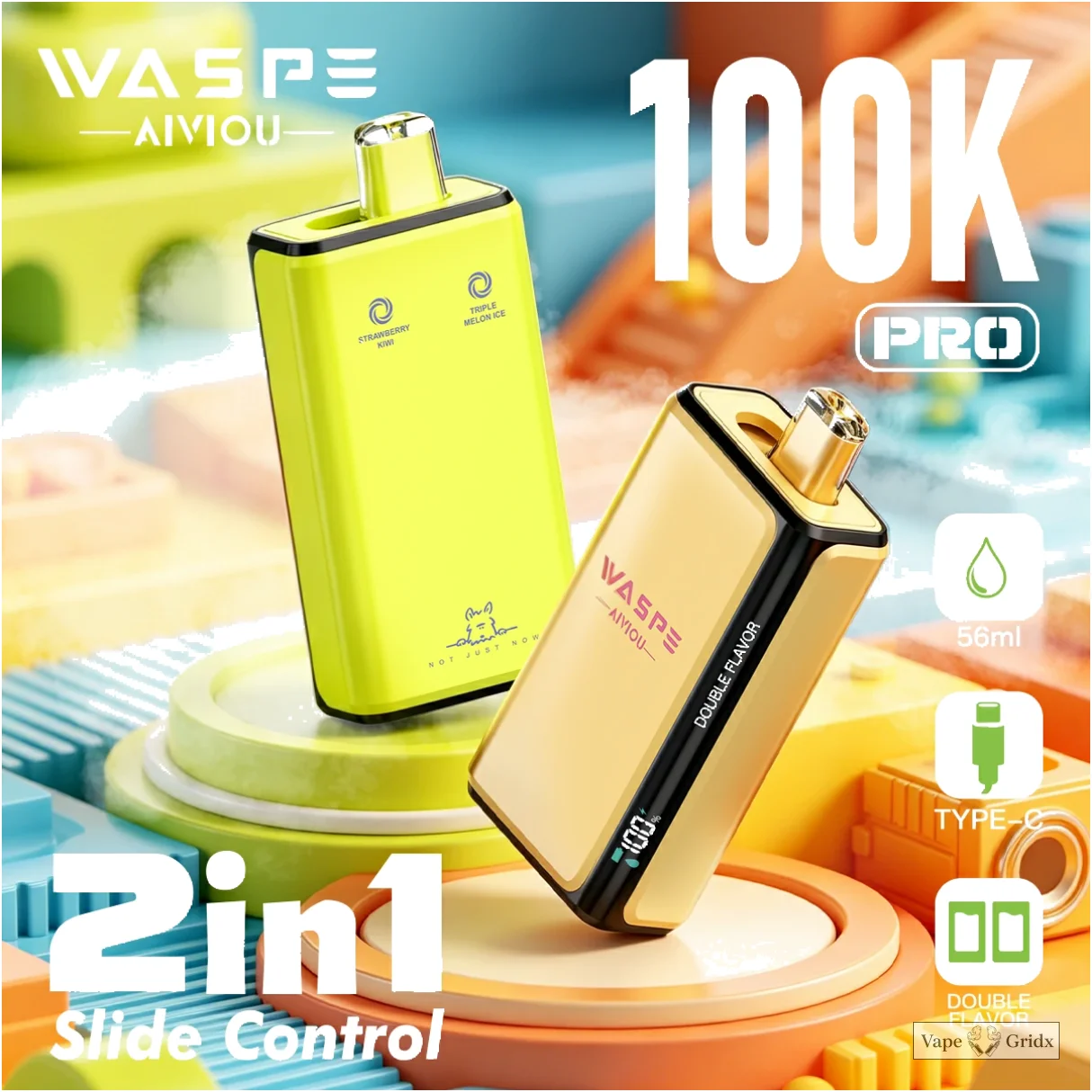 WASPE Pro 100000 100K Trekjes 2-in-1 Wegwerp vape - image 2