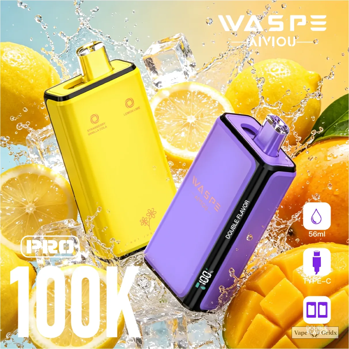 WASPE Pro 100000 100K Trekjes 2-in-1 Wegwerp vape - image 3