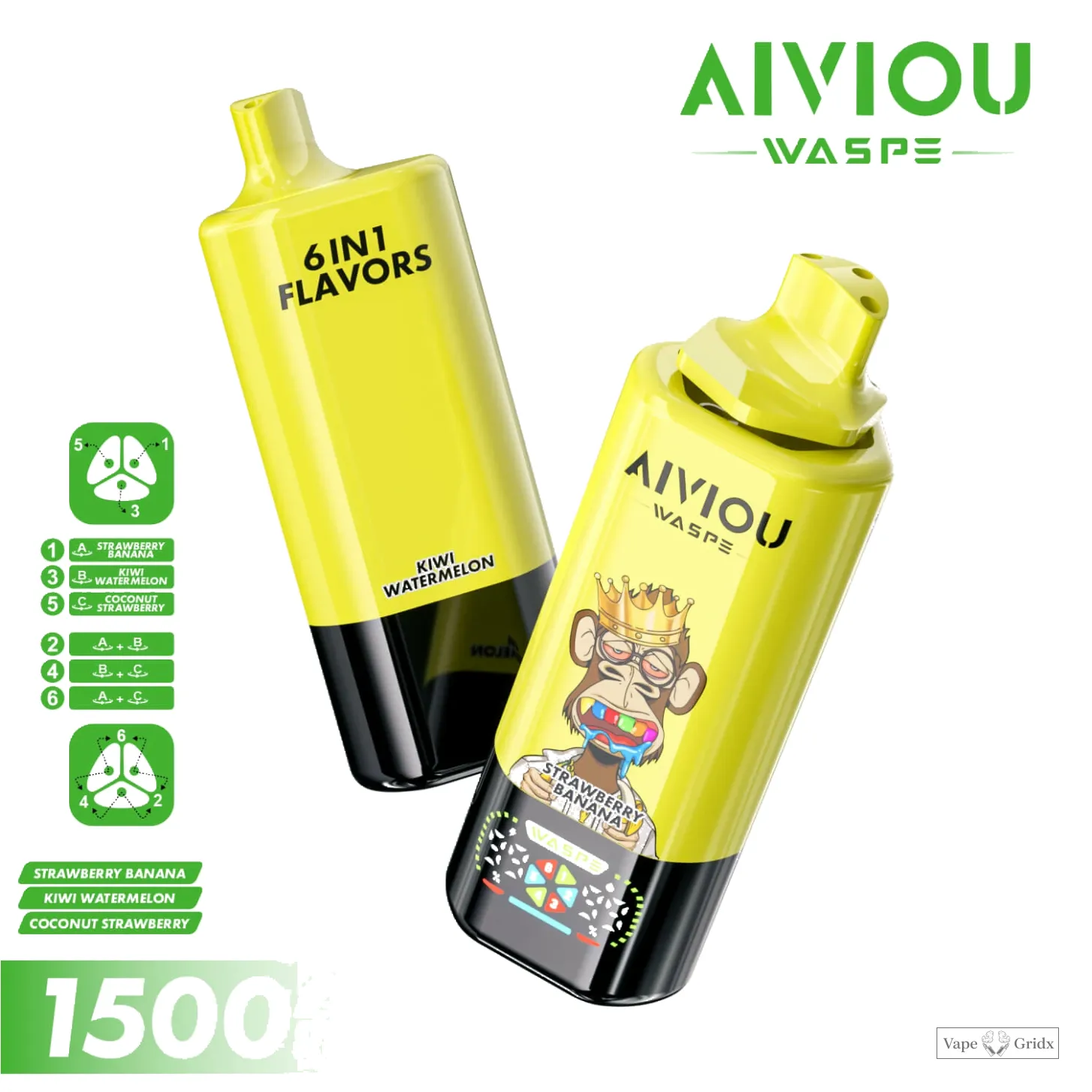 WASPE AIVIOU 150000 150K Trekjes 6-in-1 Wegwerp Vape - image 3