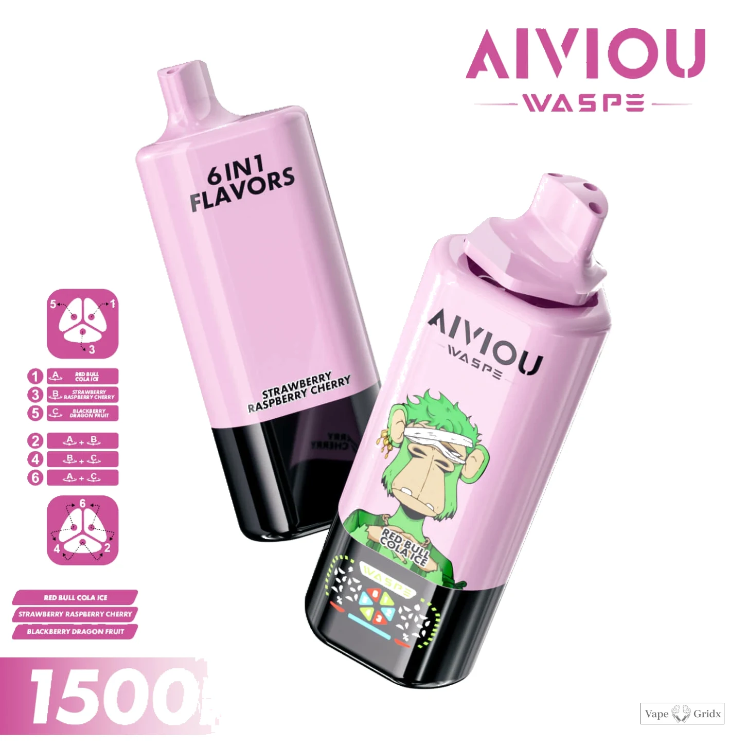 WASPE AIVIOU 150000 150K Trekjes 6-in-1 Wegwerp Vape - image 4
