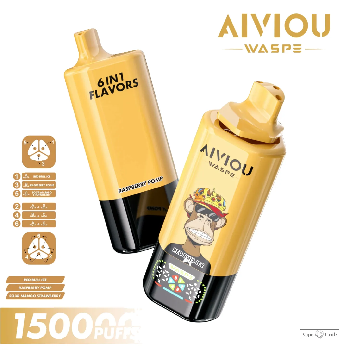 WASPE AIVIOU 150000 150K Trekjes 6-in-1 Wegwerp Vape - image 12