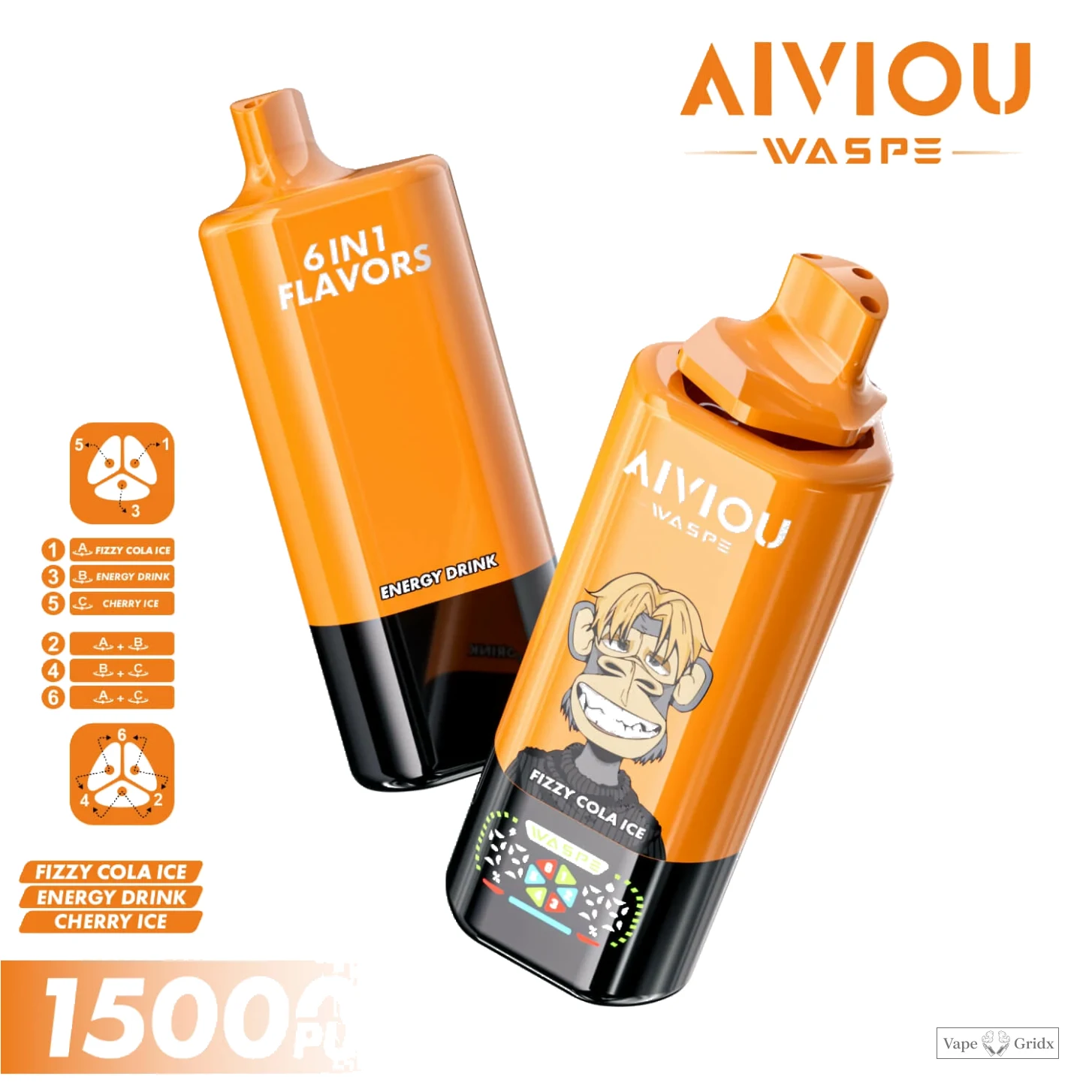 WASPE AIVIOU 150000 150K Trekjes 6-in-1 Wegwerp Vape - image 13