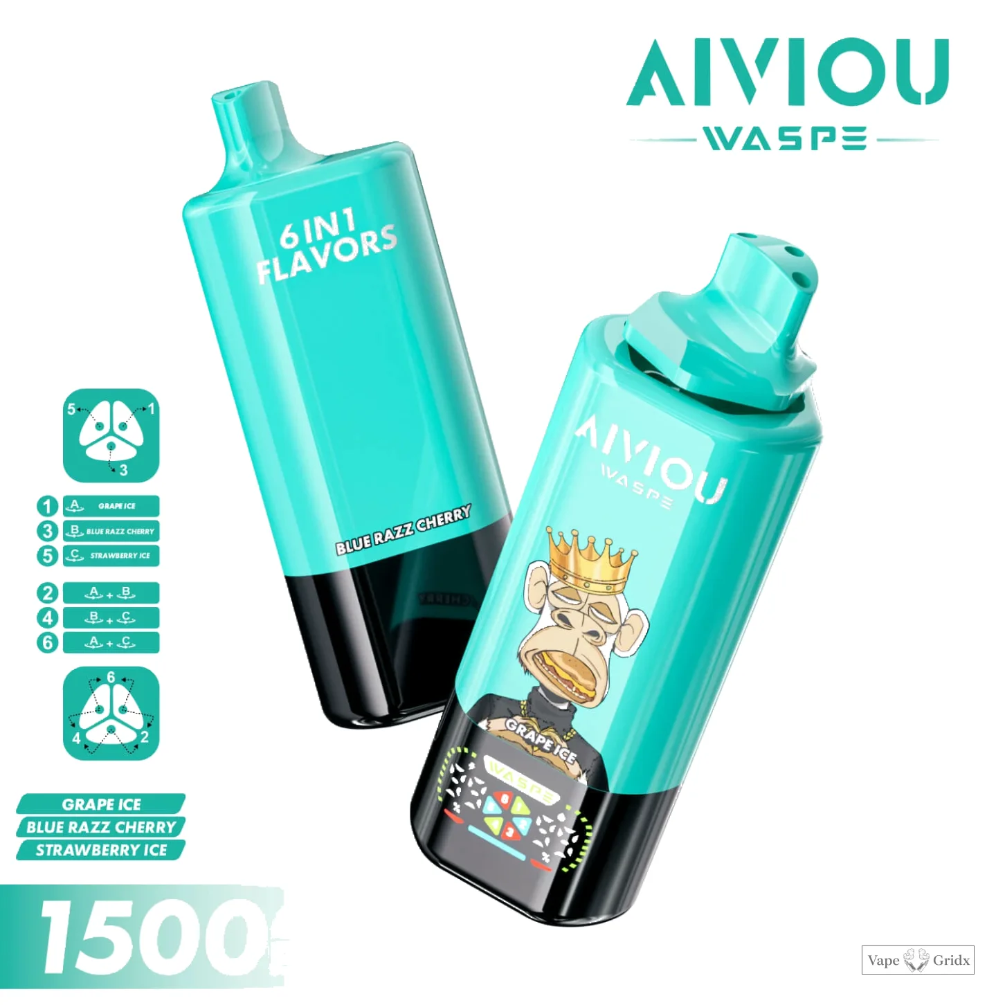 WASPE AIVIOU 150000 150K Trekjes 6-in-1 Wegwerp Vape - image 14