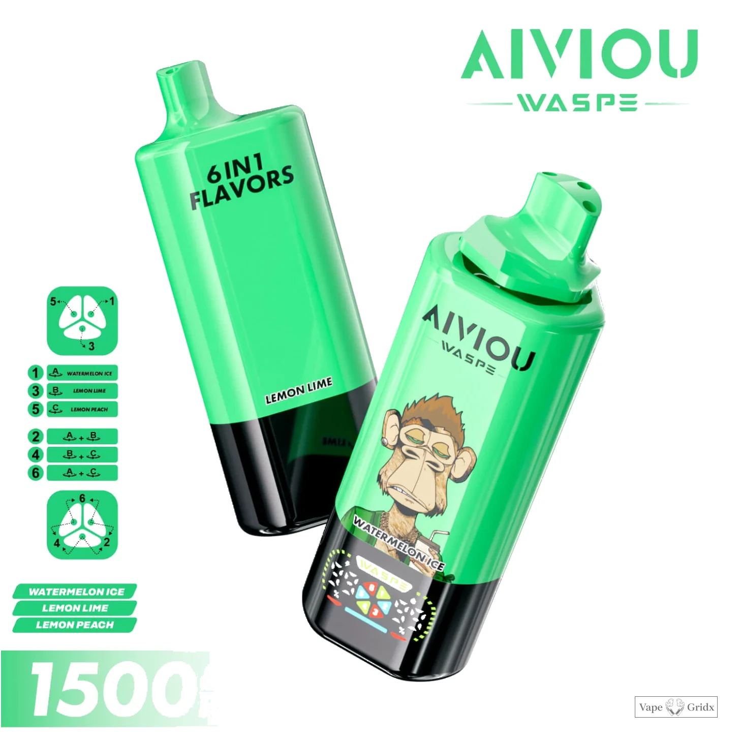 WASPE AIVIOU 150000 150K Trekjes 6-in-1 Wegwerp Vape - image 8