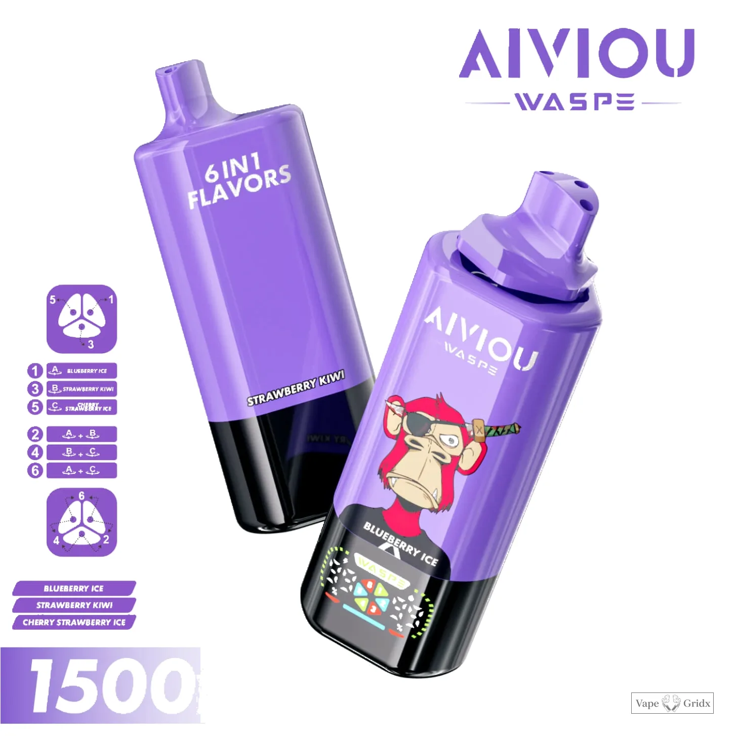 WASPE AIVIOU 150000 150K Trekjes 6-in-1 Wegwerp Vape - image 9