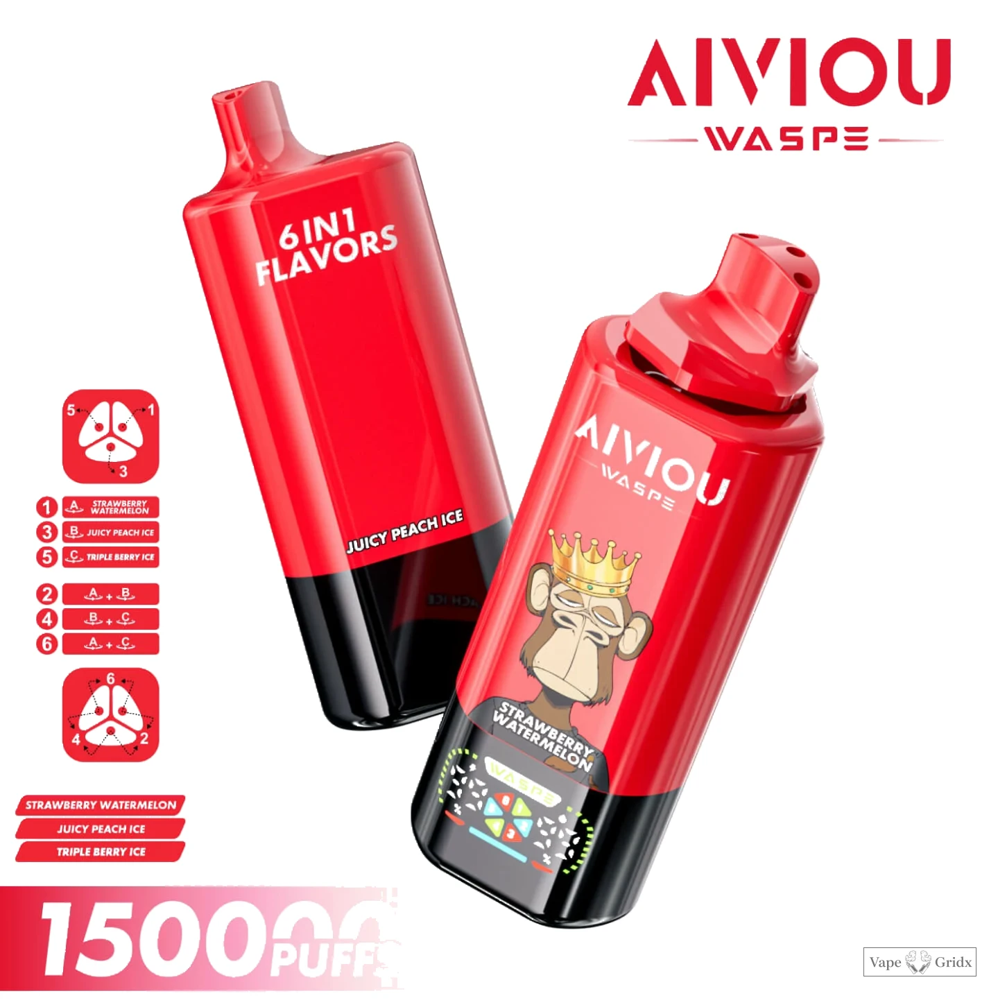 WASPE AIVIOU 150000 150K Trekjes 6-in-1 Wegwerp Vape - image 10
