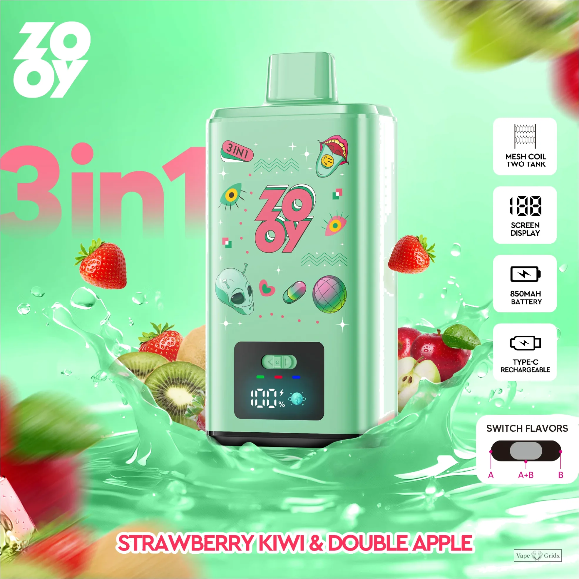 Zooy 150000 150K Trekjes 3-in-1 Wegwerp Vape - image 2