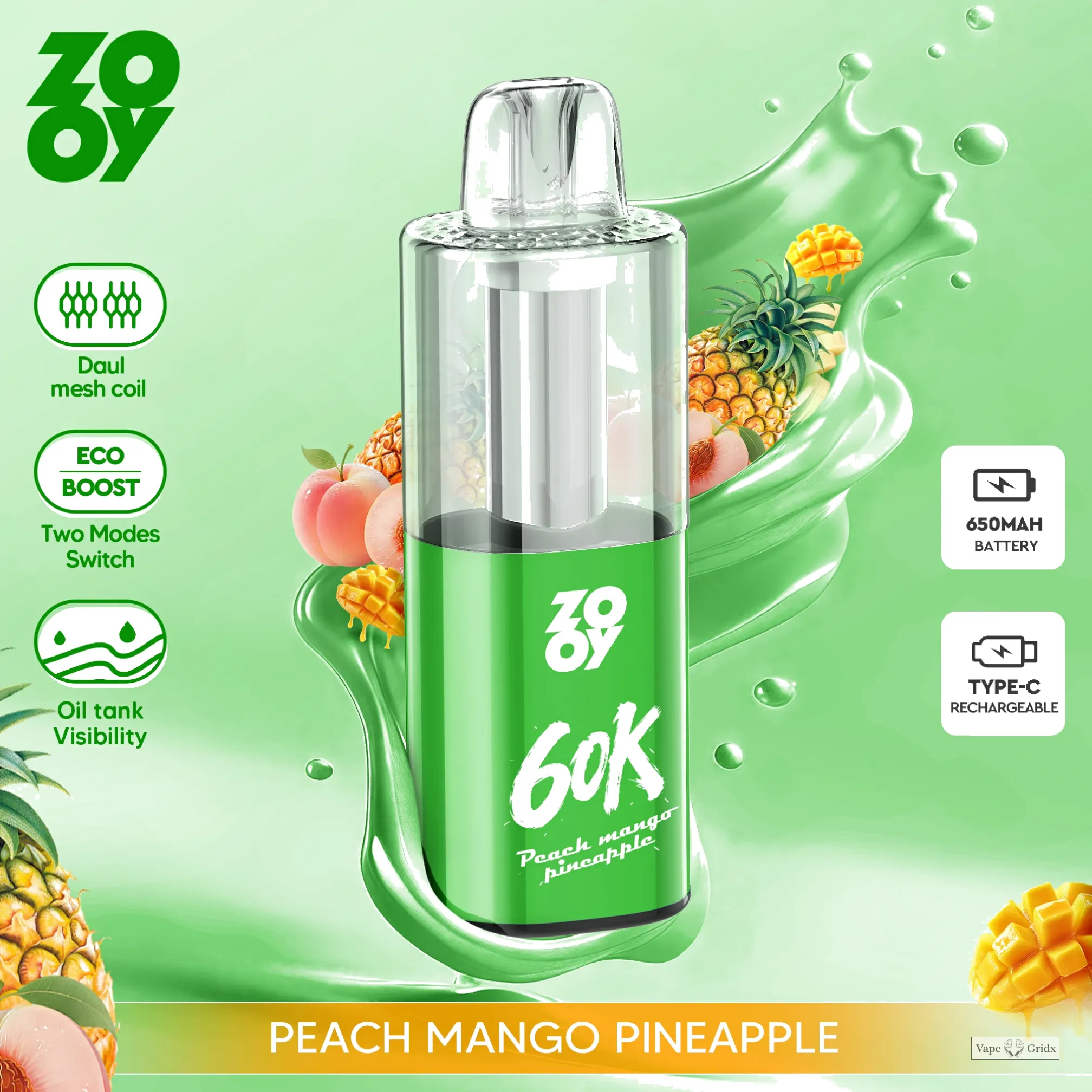 ZOOY Fizz 60000 60K Trekjes Dual Mode Wegwerp Vape - image 2