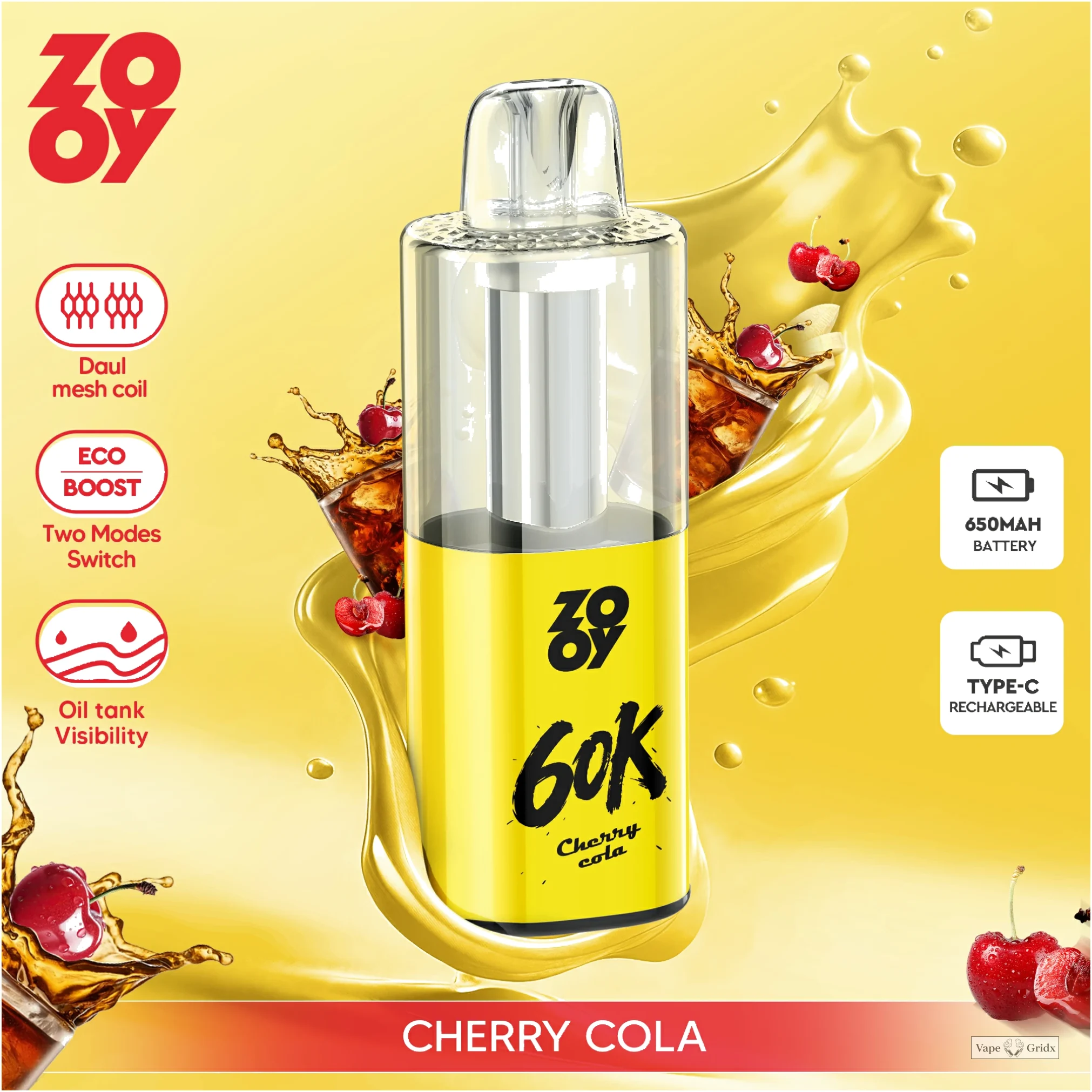 ZOOY Fizz 60000 60K Trekjes Dual Mode Wegwerp Vape - image 3