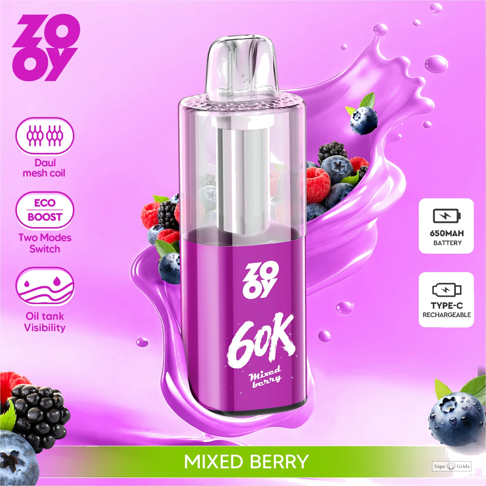 ZOOY Fizz 60000 60K Trekjes Dual Mode Wegwerp Vape - image 9